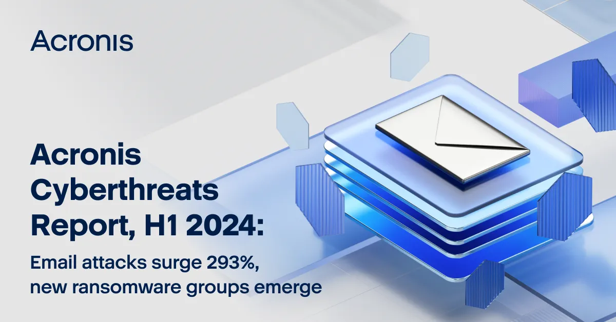 Acronis H1 2024 Cyberthreats Report Highlights a 293% Surge in Email Attacks