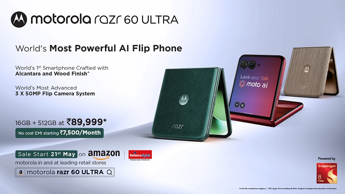  Motorola Launches razr 60 ultra- the World’s Most Powerful AI Flip Phone